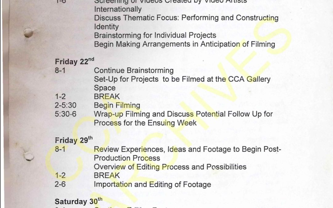 3rd Video Art workshop at CCA,Lagos