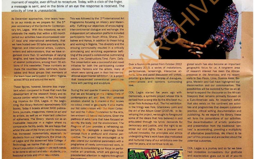 Newsletter: May – December 2012