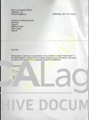 Publication Letter to Bisi Silva