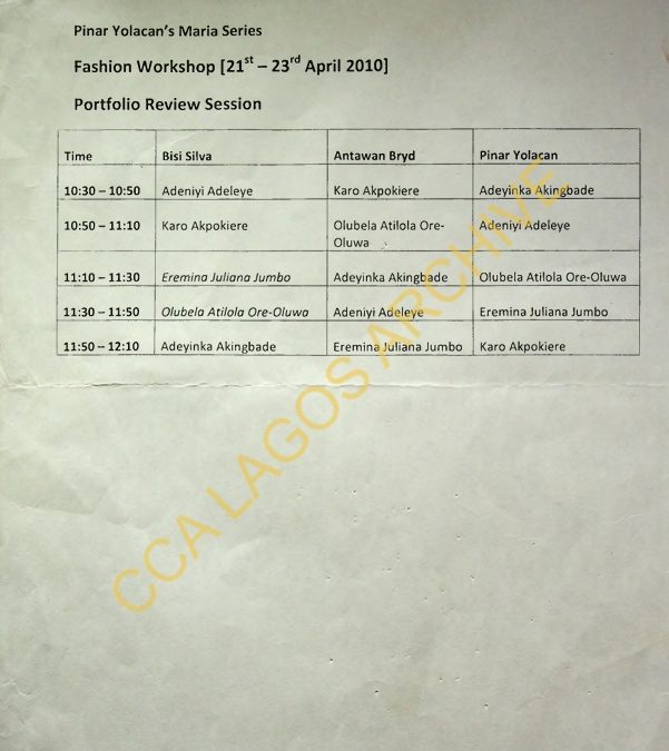 Portfolio Review Session of Pinar Yolacan’s Maria Series Fashion Workshop