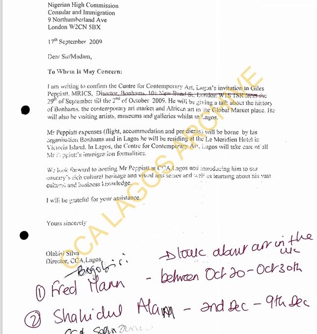 Visa Support and Invitation Letter for Giles Peppiatt