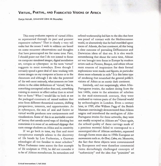Virtual, Partial, and Fabricated Visions of Africa