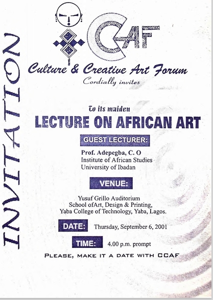 Invitation:Lecture on Africa art