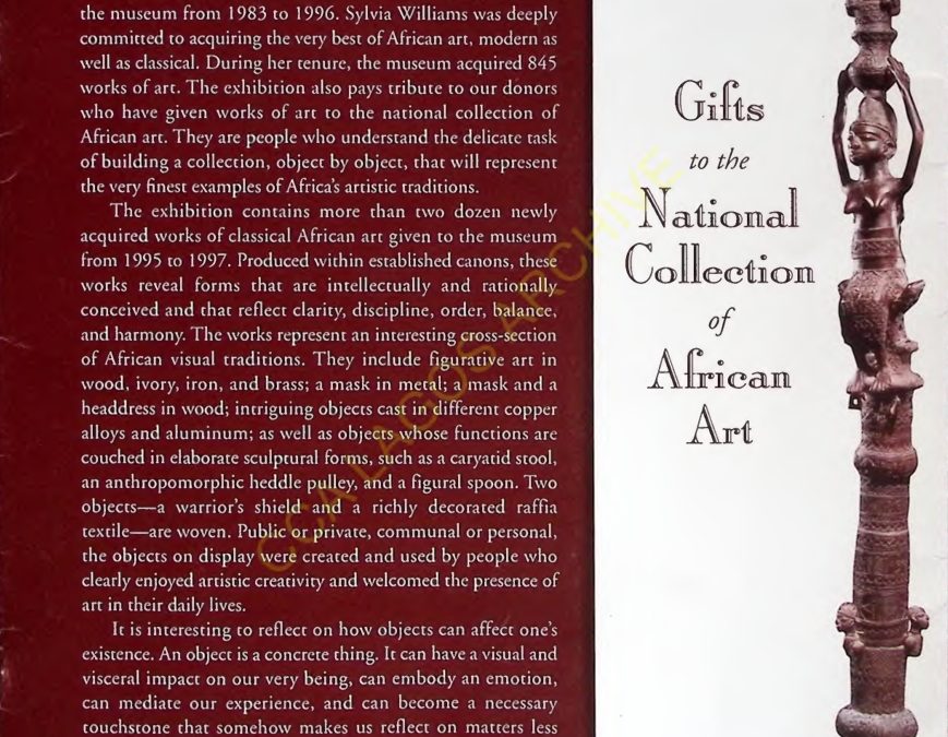 Gift to the National Collection of African Art