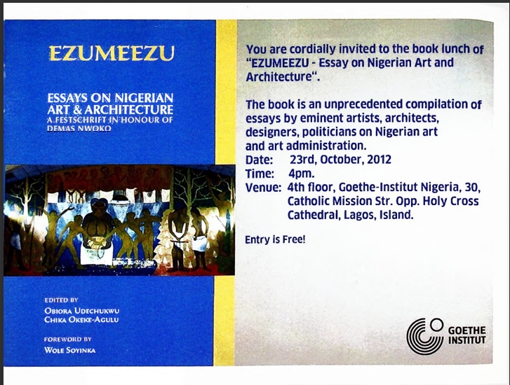 Book Launch Invitation: “EZUMEEZU-Essays on Nigerian Art and Architecture