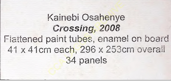 Exhibition Labels for Kainebi Osahenye