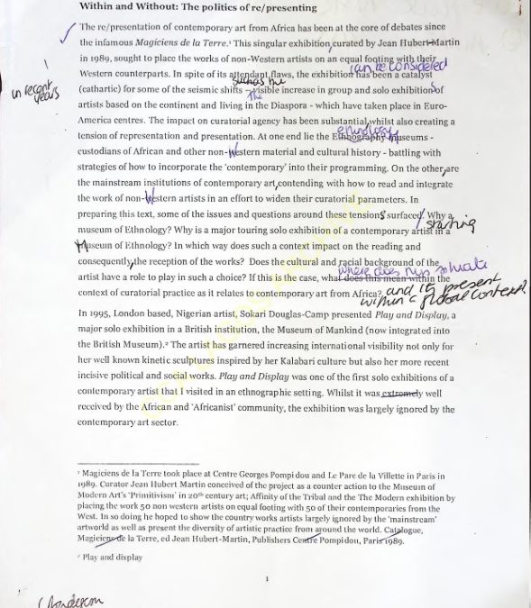 Within And Without: The Politics of Re/presenting