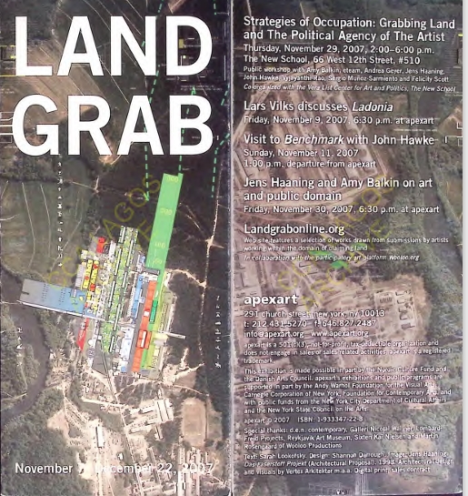 Grabbing Land And The Political Agency Of The Artist