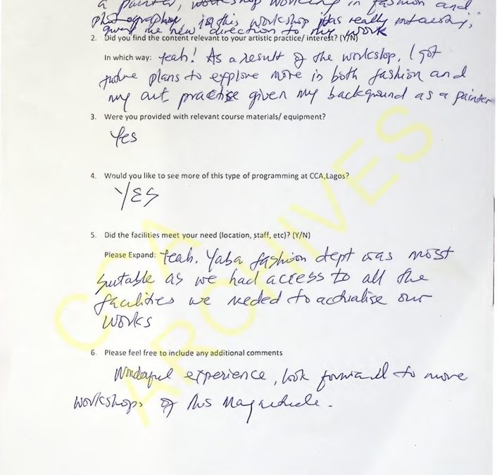 Participant Evaluation Form