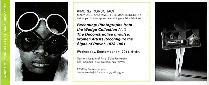 Invitation Card to the Nasher Museum of Art Fall Exhibitions Opening Reception