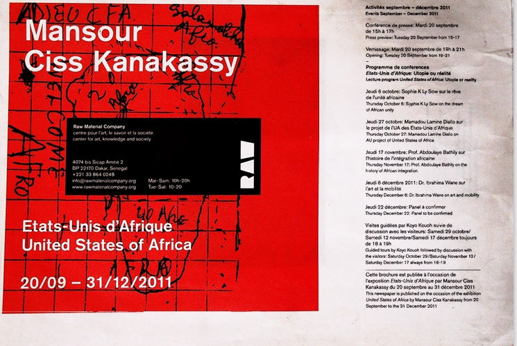 Raw Material Company Newspaper: “United States of Africa” Exhibition Catalogue