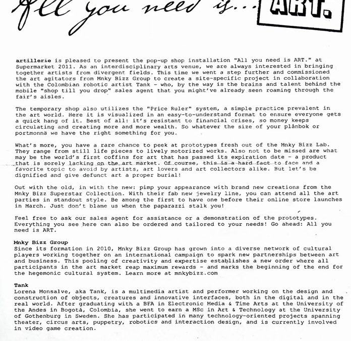Artillerie Press Release: “All you need is ART.” Installation Guide