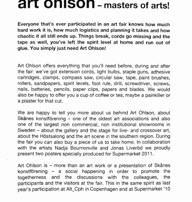 Art Ohlson and Skånes Konstförening Exhibition Flyer
