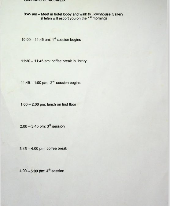 Schedule Of Meetings