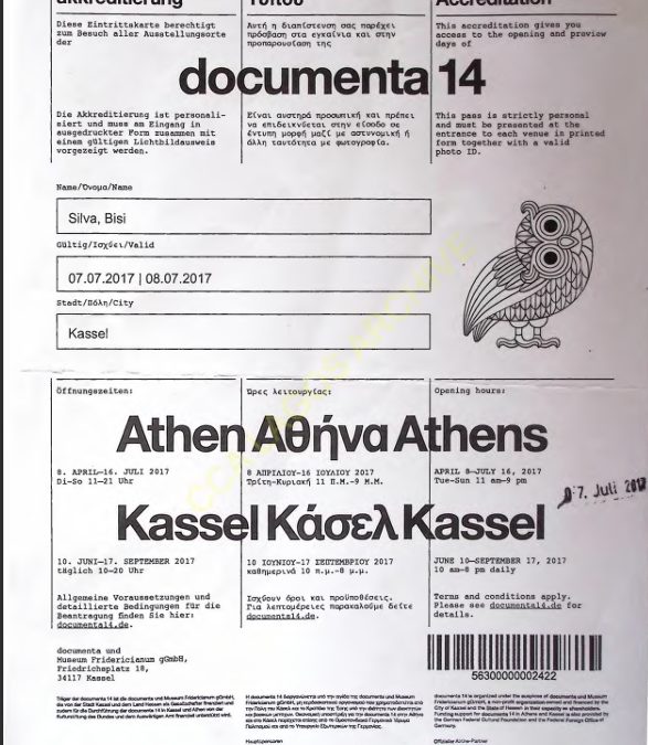 Documenta 14 Press Accreditation and Daily Program