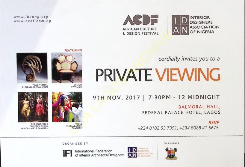 African Culture & Design Festival (ACDF) Private Viewing Invitation