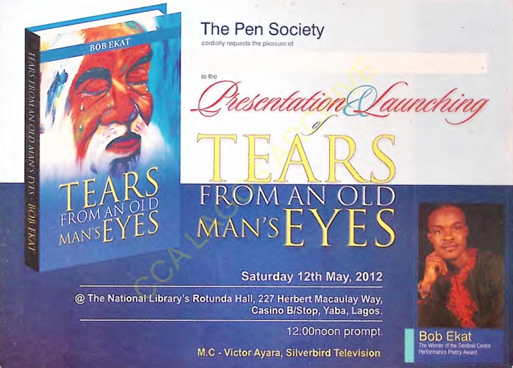 “Tears From An Old Man’s Eyes” Book Launch Invitation and Cover