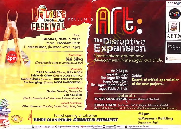 19th Lagos Book & Art Festival (LABAF) — “Art: The Disruptive Expansion” Panel Flyer