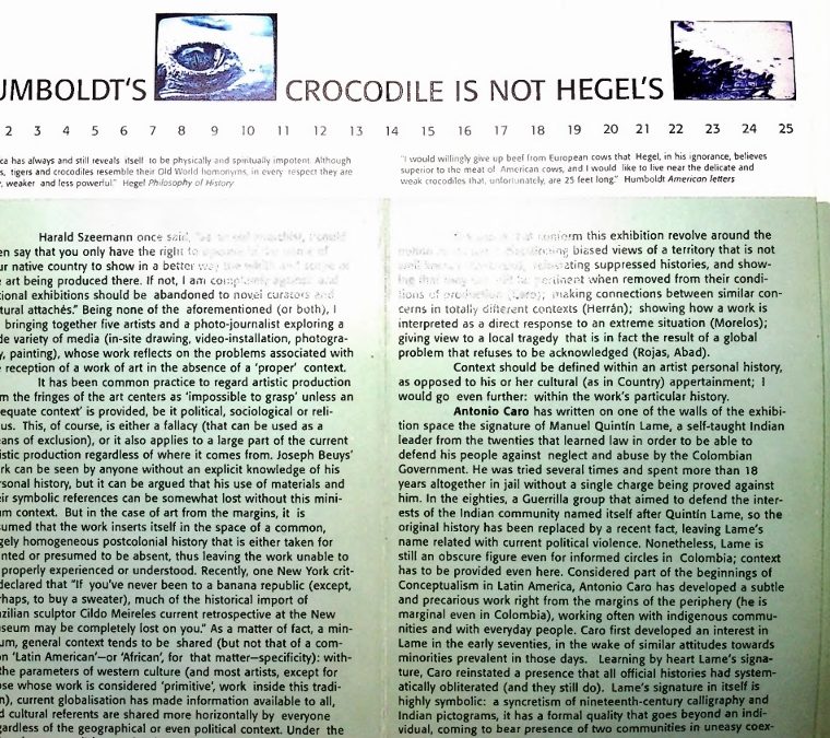Humboldt’s Crocodile Is Not Hegel’s