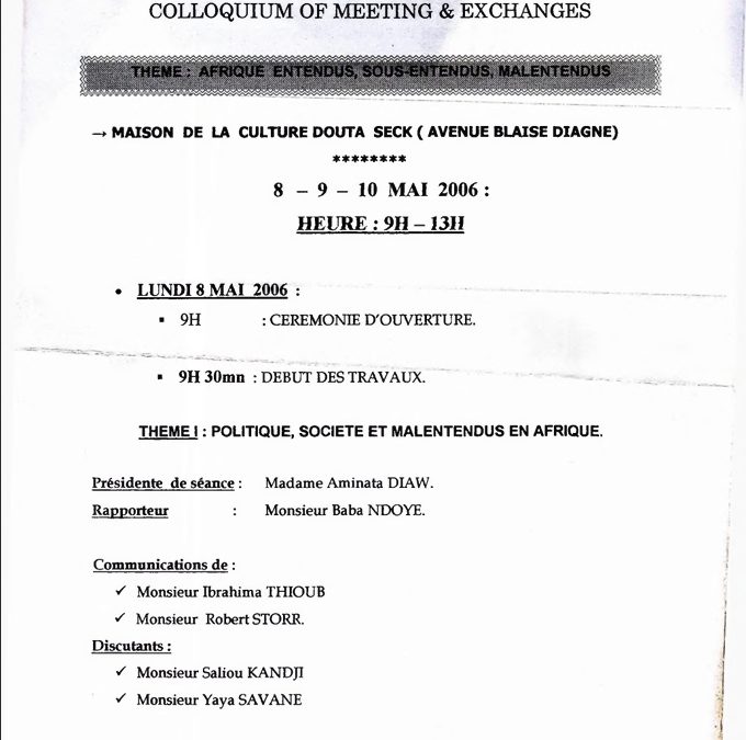COLLOQUIUM OF MEETING AND EXCHANGE