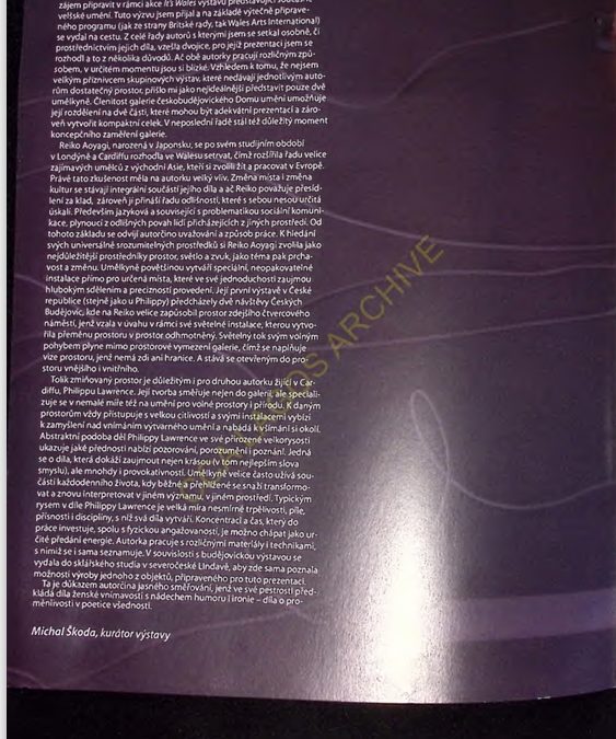 U`vod -Michal Skoda, Exhibition Curator