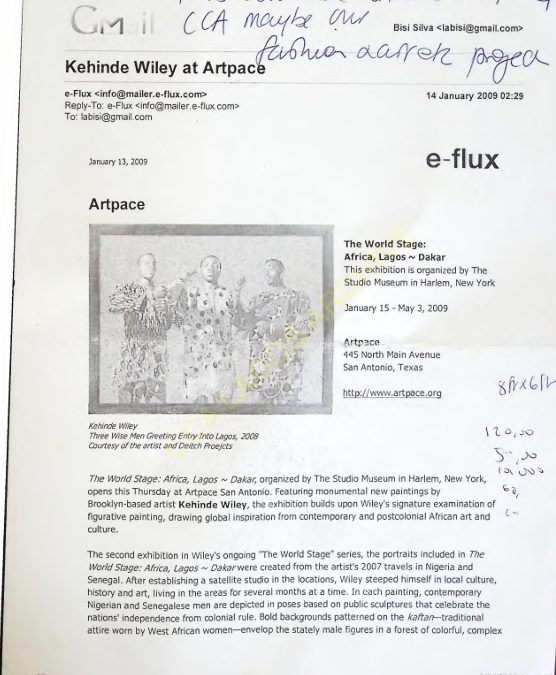 Kehinde Wiley: The World Stage: Africa, Lagos ~ Dakar Exhibition Announcement