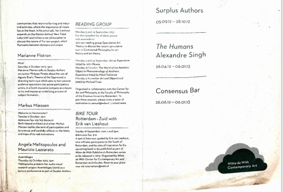 Witte de With in 2012- Surplus Authors