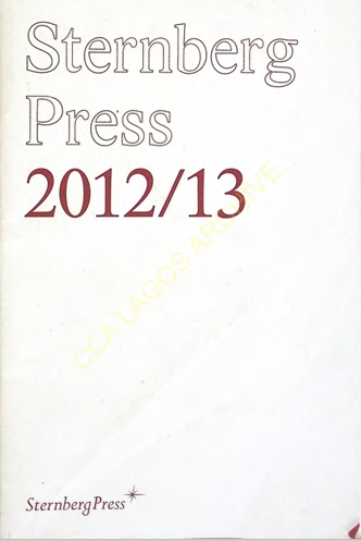 Sternberg Press 2012/2013