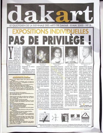 Dak’Art 2000: Biennale Daily Newspaper No. 3 Archive | Dakar Senegal