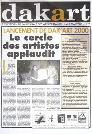 Dak’Art 2000: Biennale Daily Newspaper No. 2 Archive | Dakar Senegal Dak’Art 2000 newspaper