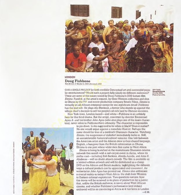 Doug Fishbone: Elmina Review | Modern Painters March 2011 Archive