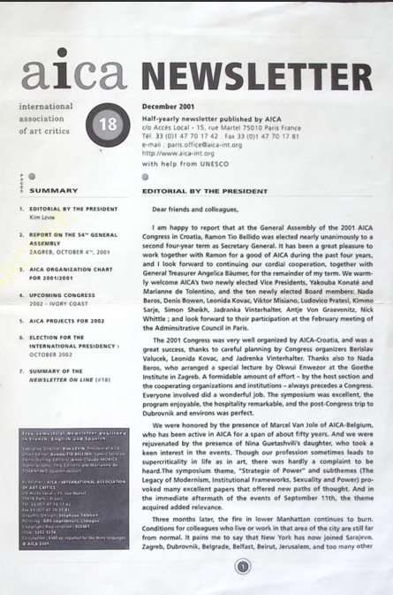 AICA International Newsletter
