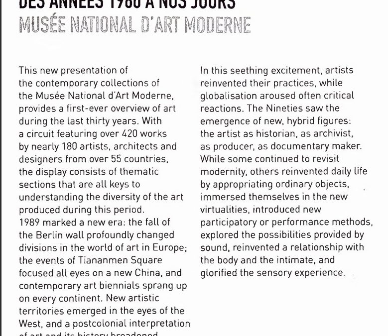 Une Histoire – Art, Architecture, Design, des années 1980 à nos jours
