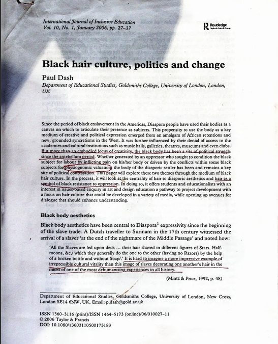 Black hair culture, politics and change