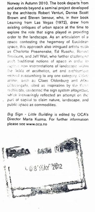 The Big Sign – Little Building Exhibition and Publication Brochure