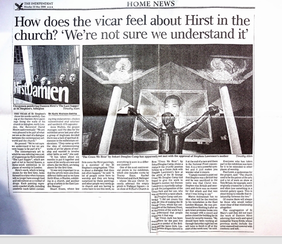 The Independent Home News: “How does the vicar feel about Hirst in the church?