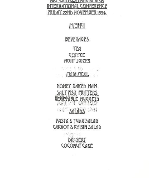 Art Criticism and Africa International Conference – Official Banquet Menu