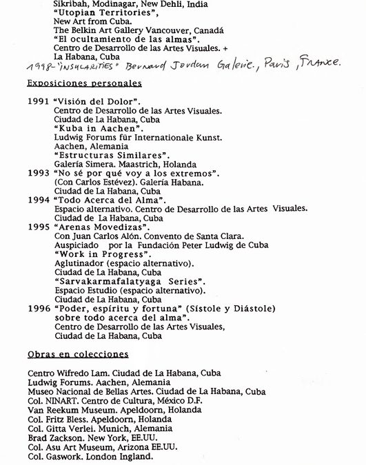 Historial de Exposiciones y Registro de Colecciones de Arte Cubano